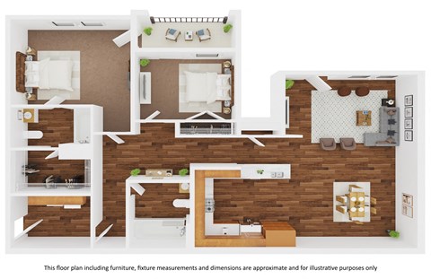 the floor plan of this apartment has a bedroom and living room